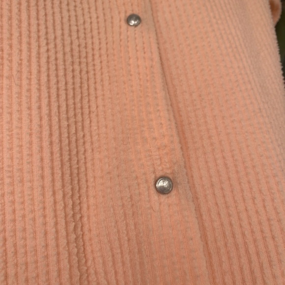 70’s stripe Cantaloupe Terrycloth Shirtdress - Picture 4 of 6